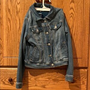 Denim Jacket with Button Closure